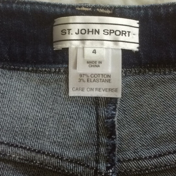 St. John Sport Dark Wash Flare Leg Jeans - Picture 4 of 4